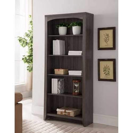 Elegantly Designed 5-Tier Bookcase, Gray