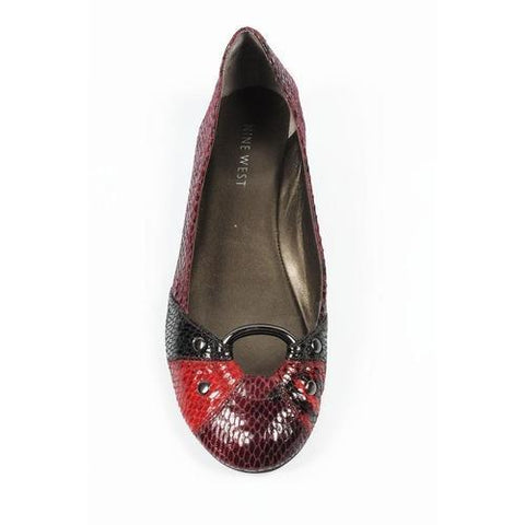 Multicolor 6.5 US - 37 EUR Nine West Womens Ballerina NWLIGHTNING DARK RED MULTI