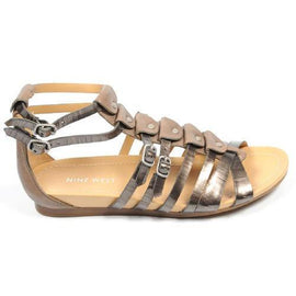Multicolor 6 US - 36.5 EUR Nine West Womens Flat Sandal NWBUZZIE PEWTER TAUPE