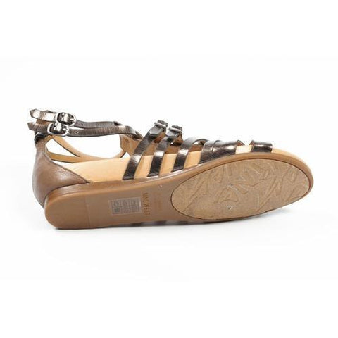 Multicolor 6.5 US - 37 EUR Nine West Womens Flat Sandal NWBUZZIE PEWTER TAUPE