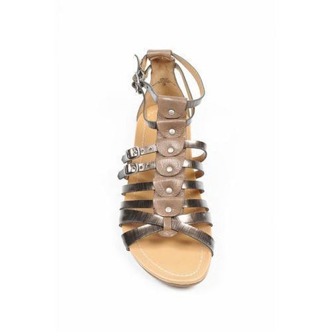 Multicolor 7 US - 37.5 EUR Nine West Womens Flat Sandal NWBUZZIE PEWTER TAUPE