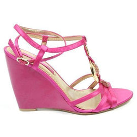 Fuxia 5 US - 35.5 EUR Nine West Womens Ankle Strap Wedge Sandal NWJUVELIE DARK PINK