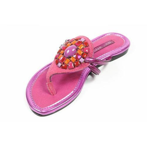 Fuxia 5 US - 35.5 EUR Nine West Womens Flat Sandal NWWEYLIN DKPNK DPNK