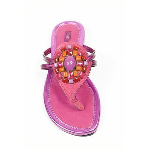 Fuxia 6.5 US - 37 EUR Nine West Womens Flat Sandal NWWEYLIN DKPNK DPNK