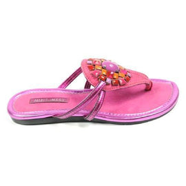 Fuxia 6.5 US - 37 EUR Nine West Womens Flat Sandal NWWEYLIN DKPNK DPNK