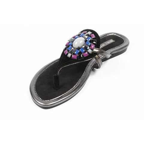 Black 5 US - 35.5 EUR Nine West Womens Flat Sandal NWWEYLIN BLACK BLK