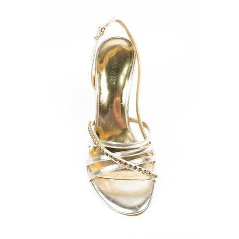 Gold 6 US - 36.5 EUR Nine West Womens Slingback Sandal NWMINERVA GOLD