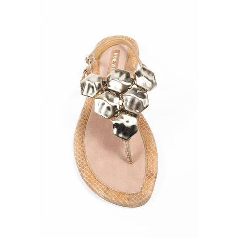 Beige 5 US - 35.5 EUR Nine West Womens Slingback Flat Sandal NWWALID DKNATUR MU