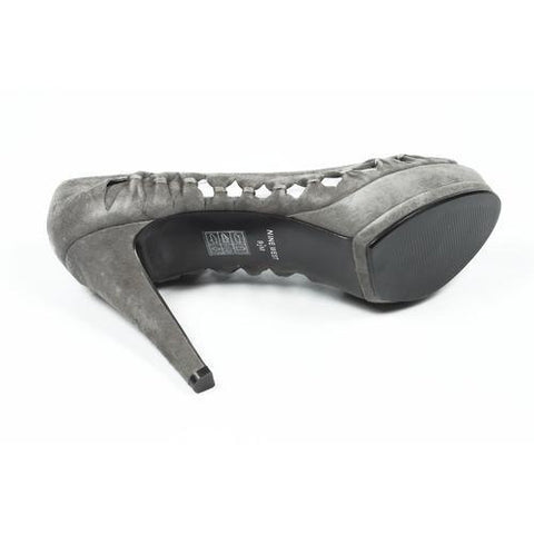 Grey 7.5 US - 38 EUR Nine West Womens Pump Open Toe NWLEEWAY GREY