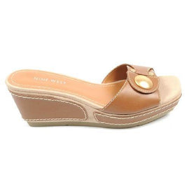Brown 9.5 US - 41 EUR Nine West Womens Flatform Sandal NWZOILO DK NATURAL