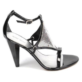 Black 10 US - 41.5 EUR Nine West Womens Ankle Strap Sandal NWDONTLIE BLK SILVER
