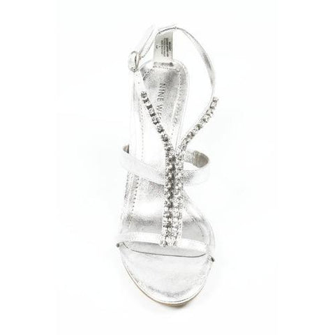 Silver 9.5 US - 41 EUR Nine West Womens Ankle Strap Sandal NWJAZZY SLVR
