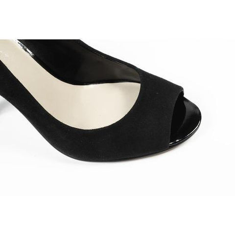 Black 5 US - 35.5 EUR Nine West Womens Pump Open Toe NWHEALTH BLACK SUEDE
