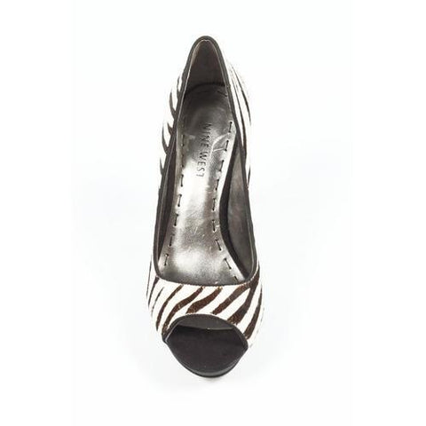 Multicolor 6.5 US - 37 EUR Nine West Womens Pump Open Toe NWSTANZER BLKWHT BLK