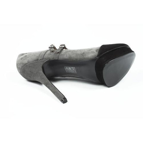 Grey 9 US - 40 EUR Nine West Womens Double Strap Pump NWARGILE DKGRY BK