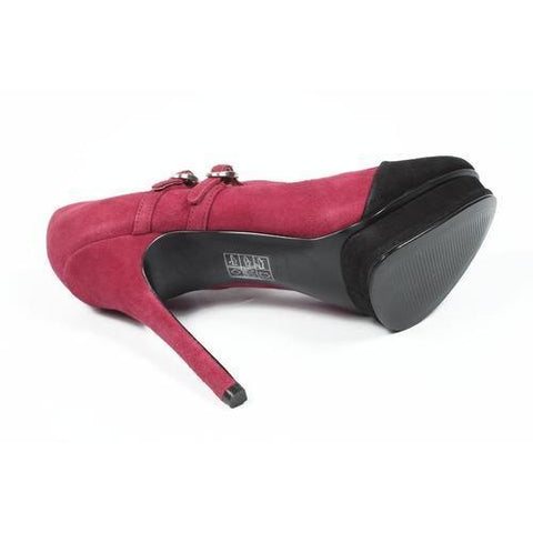 Fuxia 8 US - 38.5 EUR Nine West Womens Double Strap Pump NWARGILE RED BLK