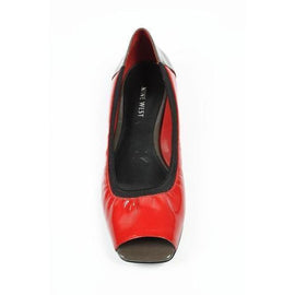 Red 5 US - 35.5 EUR Nine West Womens Heeled Ballerina Open Toe NWRANISE RED DGRYM