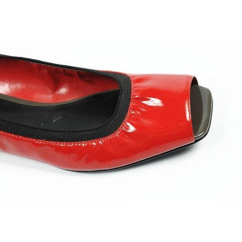 Red 5 US - 35.5 EUR Nine West Womens Heeled Ballerina Open Toe NWRANISE RED DGRYM