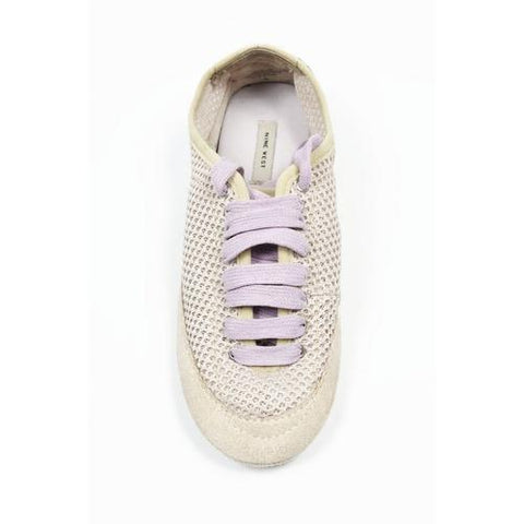 Beige 5.5 US - 36 EUR Nine West Womens Lace Up Ballerina NWDANFORD IVORY MULT