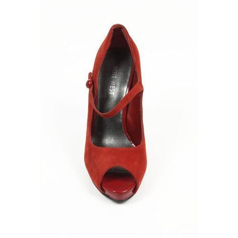 Red 6.5 US - 37 EUR Nine West Womens Pump Open Toe NWLUMINOUS RED RED
