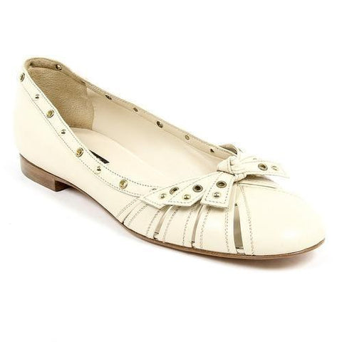 White 38.5 EUR - 8.5 US Sergio Rossi Womens Ballerina