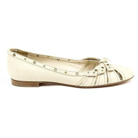 White 38.5 EUR - 8.5 US Sergio Rossi Womens Ballerina