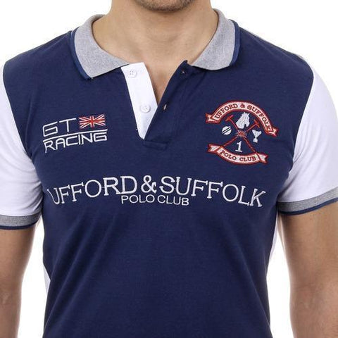 Blue XXL Ufford & Suffolk Polo Club Mens Polo Short Sleeves US001 INDIGO