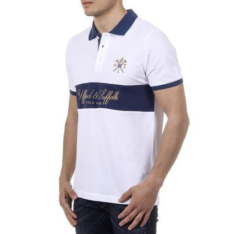White L Ufford & Suffolk Polo Club Mens Polo Short Sleeves US002 WHITE