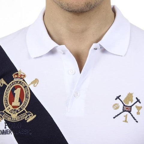 White L Ufford & Suffolk Polo Club Mens Polo Short Sleeves US004 WHITE
