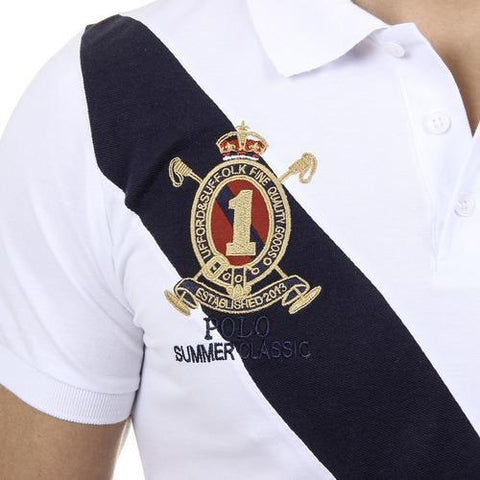 White XL Ufford & Suffolk Polo Club Mens Polo Short Sleeves US004 WHITE
