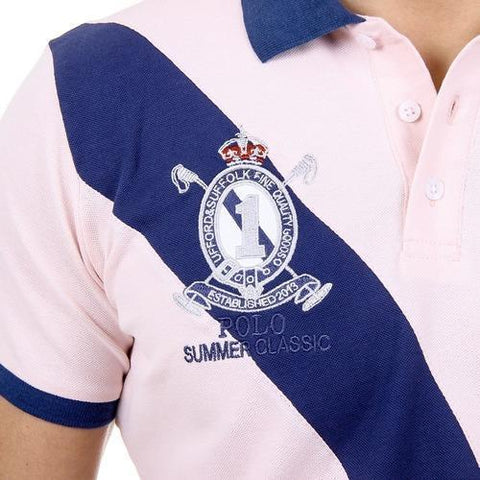 Pink L Ufford & Suffolk Polo Club Mens Polo Short Sleeves US004 PINK