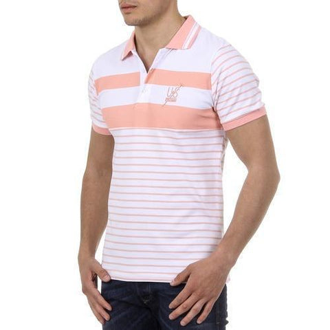 Pink L Ufford & Suffolk Polo Club Mens Polo Short Sleeves US006 PINK