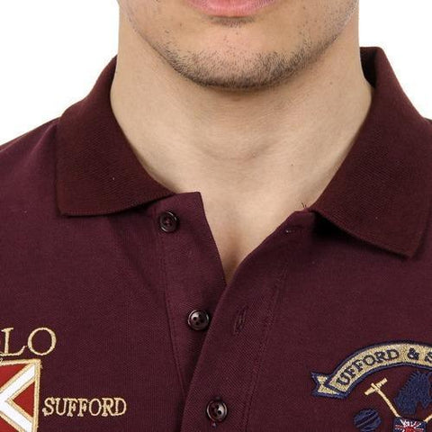 Bordeaux M Ufford & Suffolk Polo Club Mens Polo Short Sleeves US007 BORDEAUX