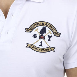 White L Ufford & Suffolk Polo Club Mens Polo Short Sleeves US007 WHITE