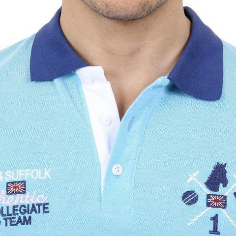 Light Blue M Ufford & Suffolk Polo Club Mens Polo Short Sleeves US009 TURQUOISE