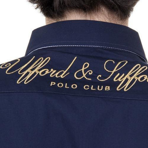 Blue S Ufford & Suffolk Polo Club Mens Shirt Long Sleeves US010 NAVY BLUE