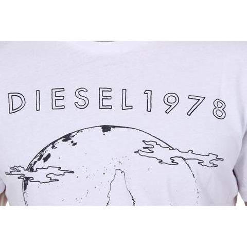 White XXL Diesel Mens T-Shirt Short Sleeves Round Neck 00SC4C R091B 100 T-HITA