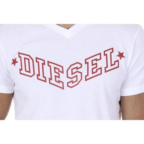 White XXL Diesel Mens T-Shirt Short Sleeves V-Neck 00SDG0 R091B 100 T-KRITIL