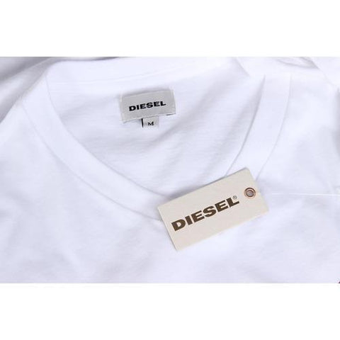 White XXL Diesel Mens T-Shirt Short Sleeves V-Neck 00SDG0 R091B 100 T-KRITIL