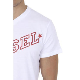 White XXXL Diesel Mens T-Shirt Short Sleeves V-Neck 00SDG0 R091B 100 T-KRITIL