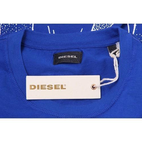 Blue S Diesel Mens T-Shirt Short Sleeves Round Neck 00SHC0 0JAHZ 8CR T-OKE