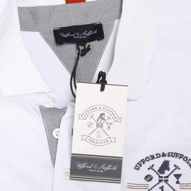 White L Ufford & Suffolk Polo Club Mens Polo Short Sleeves US025 WHITE