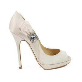 White 39 EUR - 9 US Jimmy Choo decollete open toe GRANT Satin Ivory