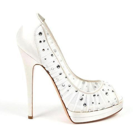 White 36.5 EUR - 6.5 US Casadei decollete open toe 6000G102.AA0T005900