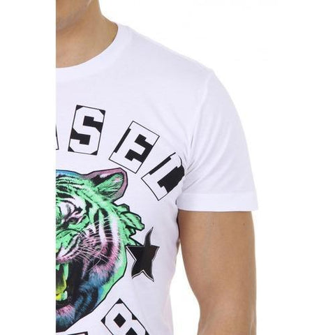 White L Diesel mens t-shirt T-THE-KING 00SAA0 0RDFM 100