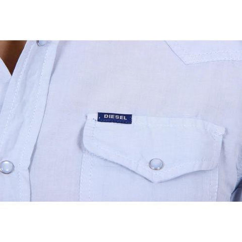 Light Blue L Diesel mens shirt long sleeve S-SULFA 00SGDV 0LAEB 88P
