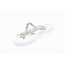 White 35/36 EUR Coca Cola ladies flip flop CCA0483 COKE X BRIGHT SILVER