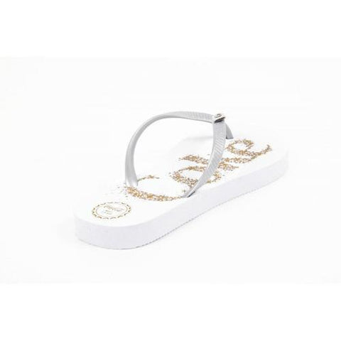 White 35/36 EUR Coca Cola ladies flip flop CCA0483 COKE X BRIGHT SILVER