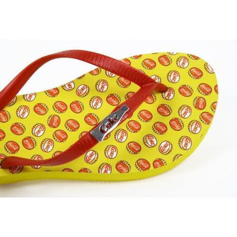 Yellow 35/36 EUR Coca Cola ladies flip flop CCA0595 TAMPINHAS GIRL YELLOW