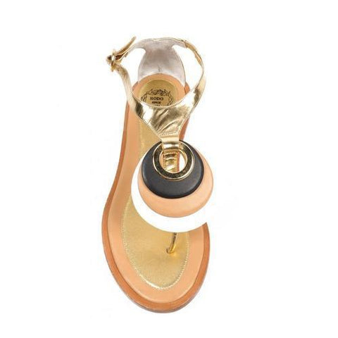 Gold 36 EUR - 6 US Rodo ladies flat sandal S7628 559 597